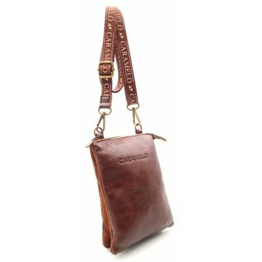 BOLSITO PIEL CON BANDOLERA ANCHA VEGETAL MARRON | CARAMELO | 1 UNIDAD | 82212230