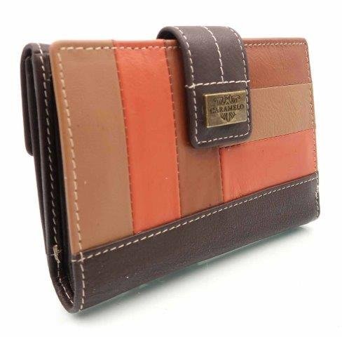 BILLETERA PIEL TRICOLOR BROCHE MARRON | CARAMELO | 1 UNIDAD | 810955200