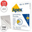 Pack 100 Fundas Plastificar A4 125 Micras Brillo Apex