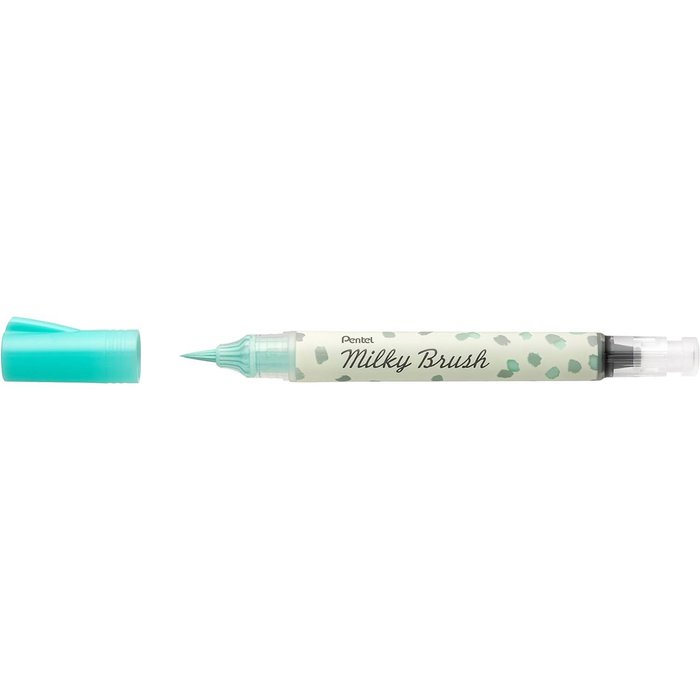 Rotulador Punta Pincel Milky Brush Verde Pastel | Pentel | Pack 1 Unidades