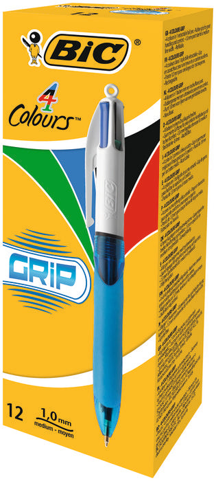 BOLIGRAFO BIC 4 COLORES GRIP MEDIO | 12 UNIDADES | (BIC)