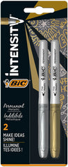 Rotulador Bic Intensity Permanente Blister 2 Uds Oro Y Plat | Bic | Pack 1 Unidades