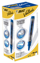 Rotulador Velleda Liquido Azul | Bic | Pack 12 Unidades