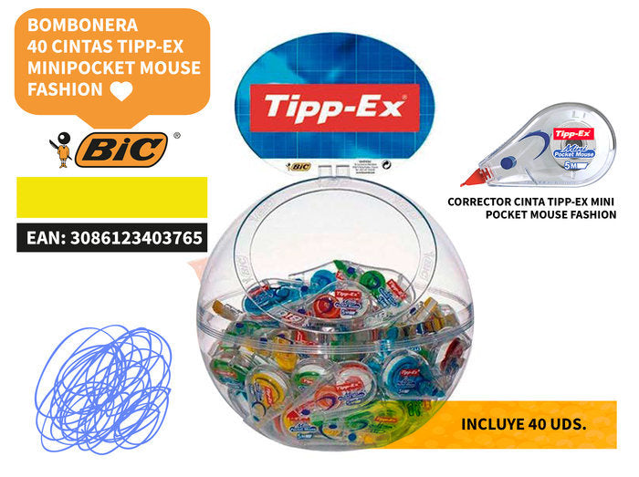 BOMBONERA 40 CORRECTOR TIPP-EX MINI POCKET MOUSE FASHION | 1 UNIDADES | (TIPP-EX)