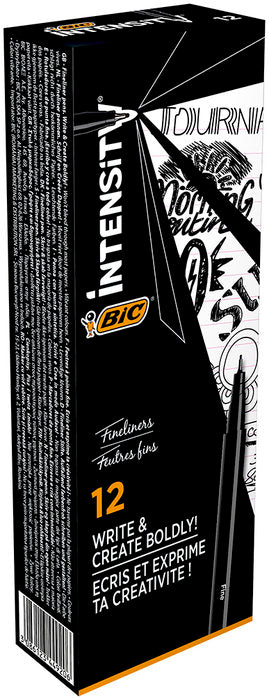 Rotulador Bic Intensity Fine Negro | Bic | Pack 12 Unidades