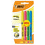 Marcador Bic Highlighter Grip 4 Colores Fluor | Bic | Pack 1 Unidades