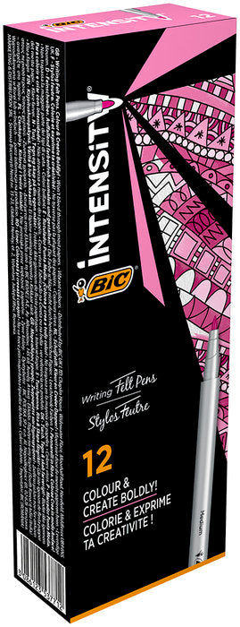 Rotulador Bic Intensity Medium Rosa | Bic | Pack 12 Unidades