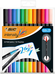Rotulador Bic Intensity Doble Punta Pincel 12 Colores Surtid | Bic | Pack 1 Unidades