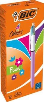 BOLIGRAFO BIC 4 COLORES FUN LILA PASTEL | 12 UNIDADES | (BIC)