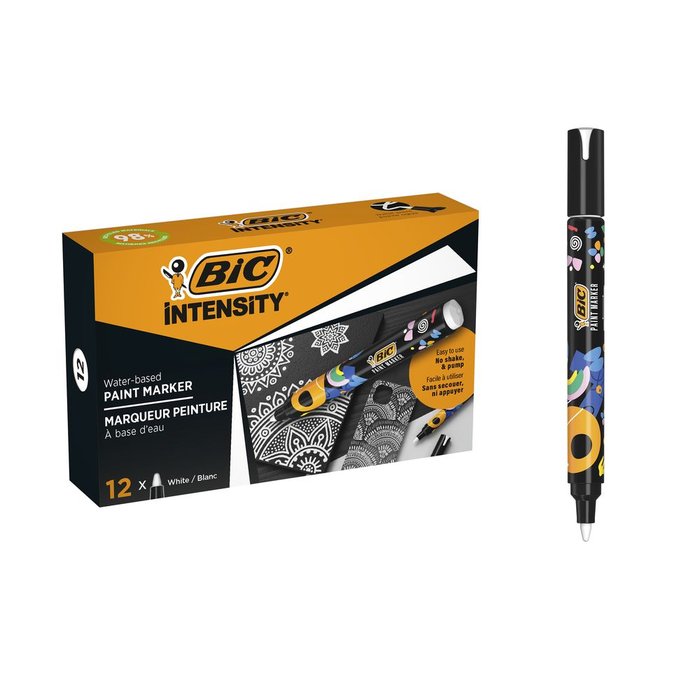 Rotulador Bic Permanente Intensity Blanco | Bic | Pack 12 Unidades