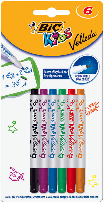Rotulador Bic Kids Mini Velleda Blister 6 Uds 8413871 | Tipp-Ex | Pack 1 Unidades