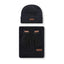 Conjunto bufanda, gorro y guantes táctiles hombre negro