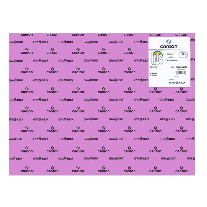 CARTULINA GUARRO 50X65 185GRS IRIS MALVA | 25 UNIDADES | (GUARRO & CANSON)