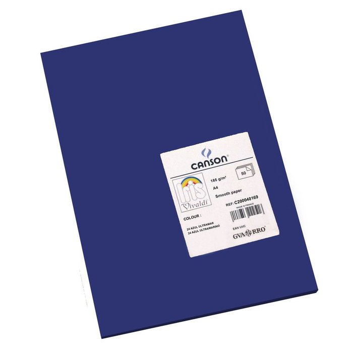 CARTULINA GUARRO A4 185GR AZUL ULTRAMAR | 50 UNIDADES | (GUARRO & CANSON)