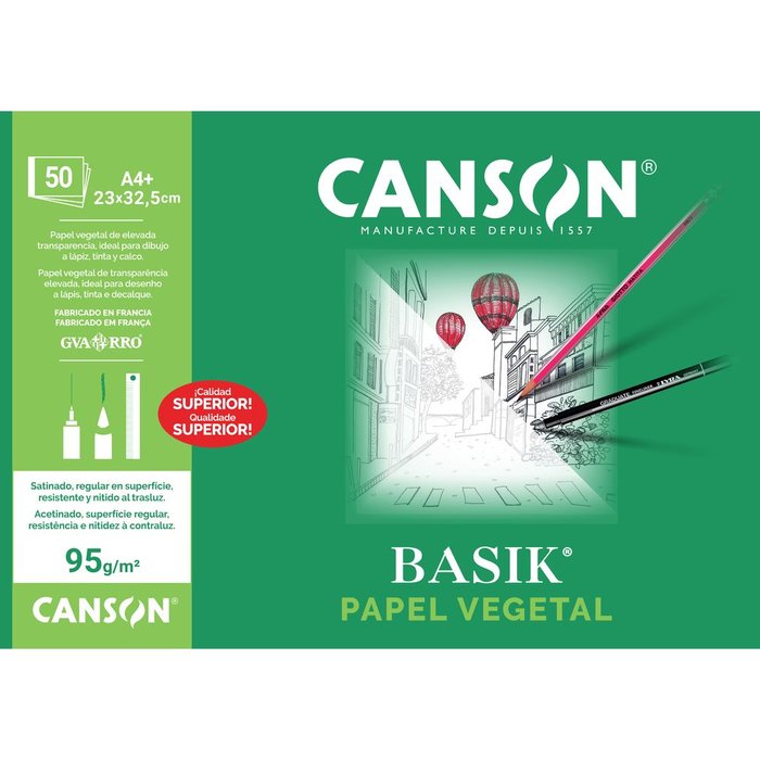 Bloc Espiral Estándar Liso 50H 90g | Guarro & Canson | Cartón | Formato Estándar | Pack 1 Unidades