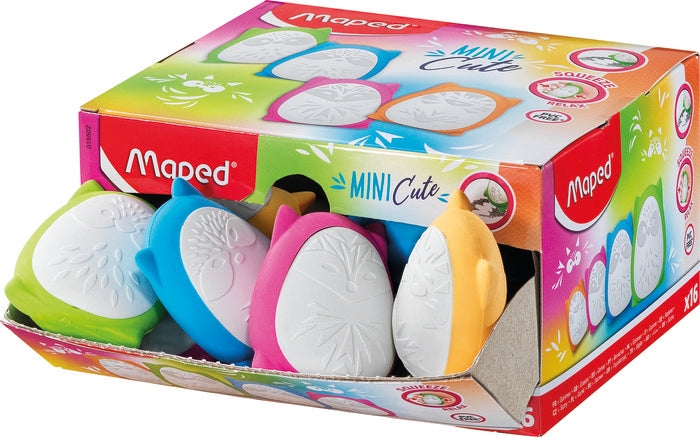 EXPOSITOR 16 GOMAS MAPED SQUEEZE MINI CUTE | 16 UNIDADES | (MAPED)