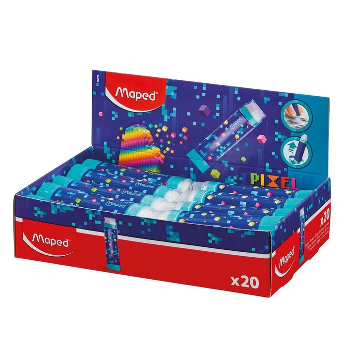 EXPOSITOR 20 GOMA TUBO MAPED PIXEL PARTY | 20 UNIDADES | (MAPED)