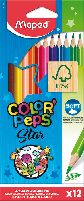 LAPIZ MAPED STAR 12 COLORES SURTIDOS | 12 UNIDADES | (MAPED)