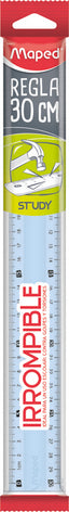 REGLA MAPED STUDY IRROMPIBLE 30 CM TRANSPARENTE | 25 UNIDADES | (MAPED)