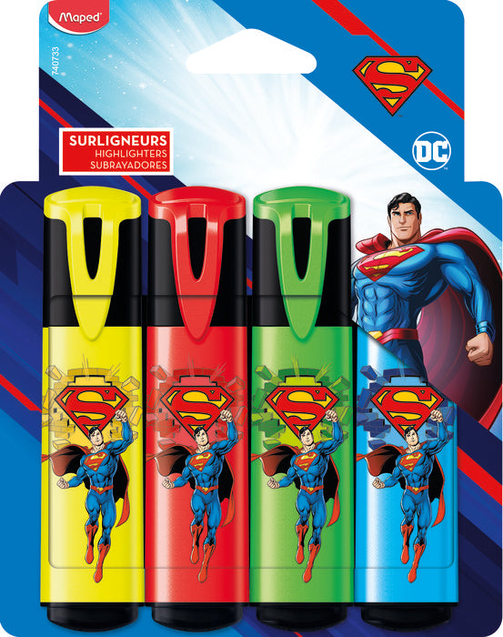 Blister 4 Marcadores Superman Bolsa Carton Surtidos | Maped | Pack 1 Unidades
