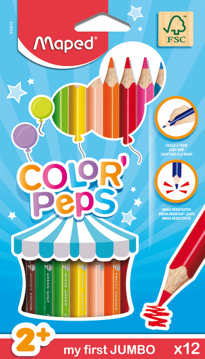 LAPIZ MAPED COLORPEPS JUMBO 12 COLORES SURTIDOS | 1 UNIDADES | (MAPED)