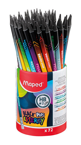 BOTE 72 LAPIZ MAPED GRAFITO ENERGY HB CON GOMA | 72 UNIDADES | (MAPED)
