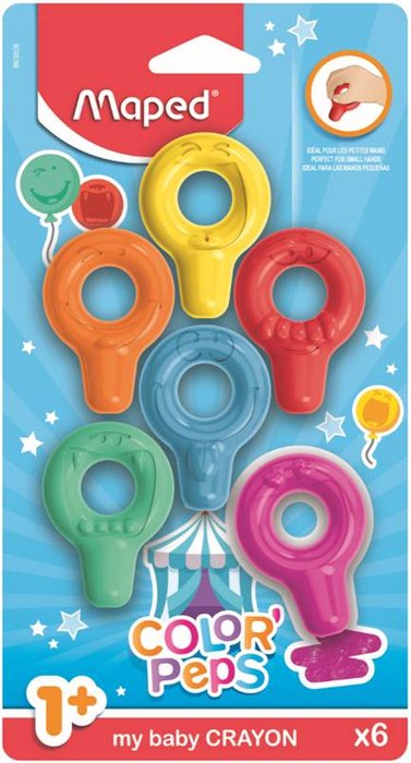 CERA MAPED COLOR'PEPS MY FIRST BLISTER 6 COLORES SURTIDOS | 12 UNIDADES | (MAPED)