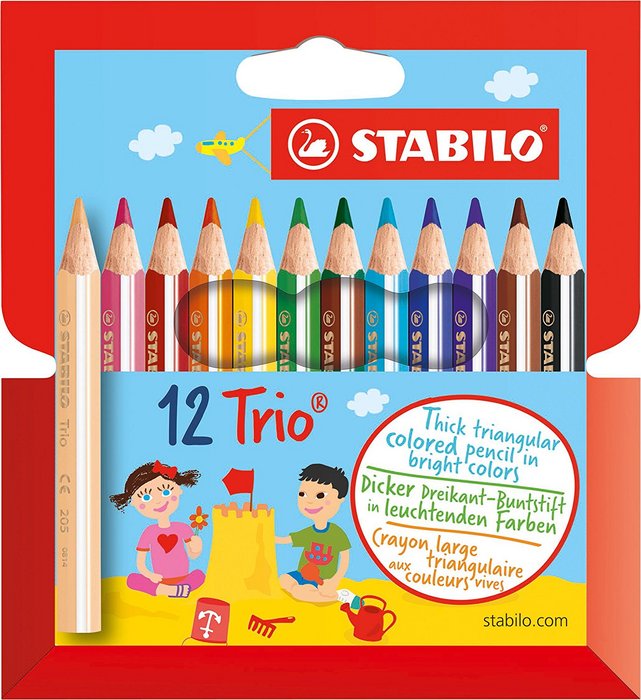 LAPIZ STABILO TRIO GRUESO CORTO 12 COLORES SURTIDOS | 1 UNIDADES | (STABILO)