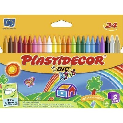 CERA PLASTIDECOR 24 COLORES SURTIDOS | 6 UNIDADES | (PLASTIDECOR)