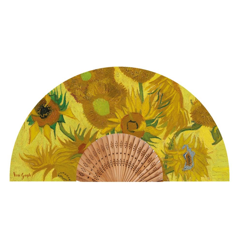 ABANICO ESTAMPADO LOS GIRASOLES VAN GOGH | ENESCO | ENVASE 12 UDS. UNIDAD | 3453131146357