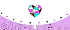 SOBRE DE REGALO BLANCO MORADO CON CORAZON | 6 UNIDADES | (PICTURA)