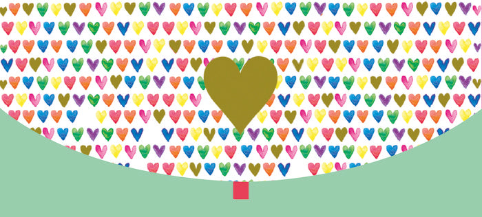 SOBRE DE REGALO VERDE CON CORAZONES | 6 UNIDADES | (PICTURA)