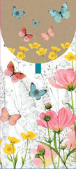 SOBRE DE REGALO VERTICAL FLORES CON MARIPOSAS | 6 UNIDADES | (PICTURA)