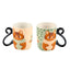 Set 2 Mini Tazas Houba Porcelana 9,5 Cl el Gato Pasa Frio DERRIERE LA PORTE