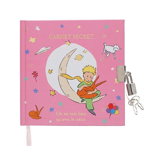 DIARIO SECRETO + CANDADO Y LLAVE EL PRINCIPITO ROSA | 1 UNIDADES | (KIUB PRINCIPITO)