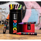 SET 13 ROTULADOR POSCA COLORES SURTIDOS LATA METALICA
