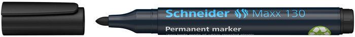 Rotulador Permanente Maxx 130 Punta Redonda Negro | Schneider | Pack 10 Unidades
