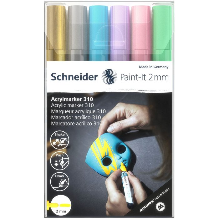Rotulador Schneider Paint-It 310 Estuche 6 Surtidos Pastel | Schneider | Pack 1 Unidades