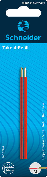 RECAMBIOS PARA BOLIGRAFOS DE 4 COLORES BLISTER 2 UDS ROJO | 1 UNIDADES | (SCHNEIDER)