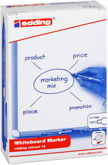 Rotulador Pizarra Blanca Edding 12 Retractil Negro | Edding | Pack 10 Unidades
