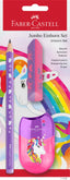 Set Lápiz Jumbo, Goma y Afilalápiz Unicornio Grafito Hb Violet Faber Castell