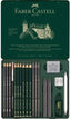 Caja metálica 19 piezas Pitt Grafito Faber Castell