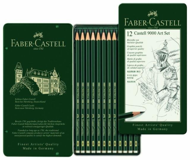 LAPIZ FABER 9000 12 GRADUACIONES ( 8B A 2H) BELLAS ARTES | 1 UNIDADES | (FABER CASTELL)