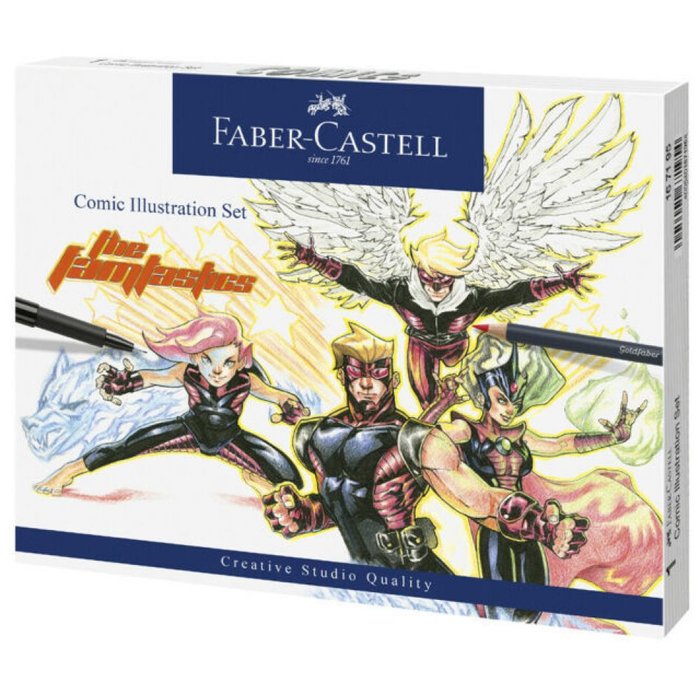 JUEGO ILUSTRACION COMIC FABER CASTELL 13 PIEZAS | 1 UNIDADES | (FABER CASTELL)