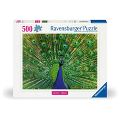 PUZZLE 500 PIEZAS COLORFUL ANIMALS PAVO REAL | RAVENSBURGER PUZZLES | 1 UNIDAD | 4005555013327