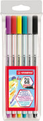 Estuche de 6 rotuladores Stabilo Pen 68 Brush colores surtidos