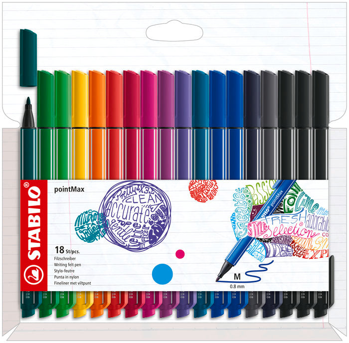 Rotulador Stabilo Pointmax 18 Colores Surtidos | Stabilo | Pack 1 Unidades