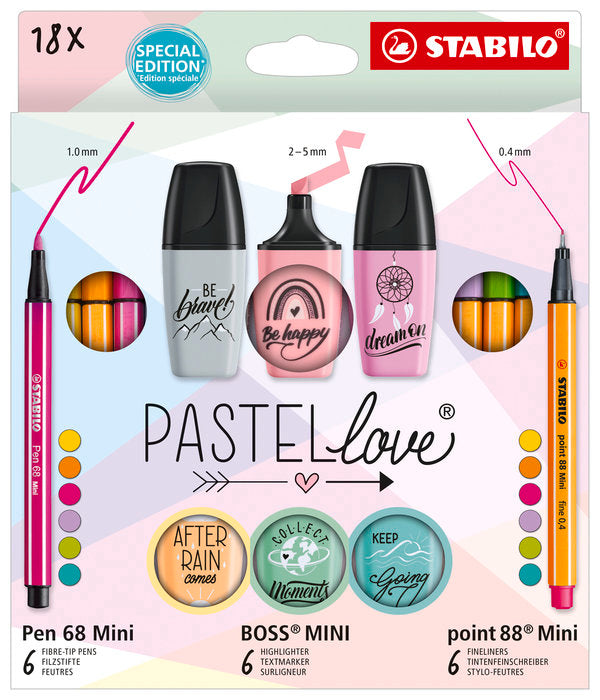 Set Mini Stabilo Pastel Love 18 Unidades | Stabilo | Pack 1 Unidades