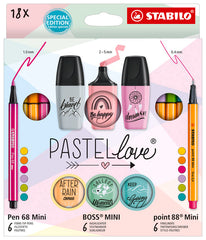 Set Mini Stabilo Pastel Love 18 Unidades | Stabilo | Pack 1 Unidades