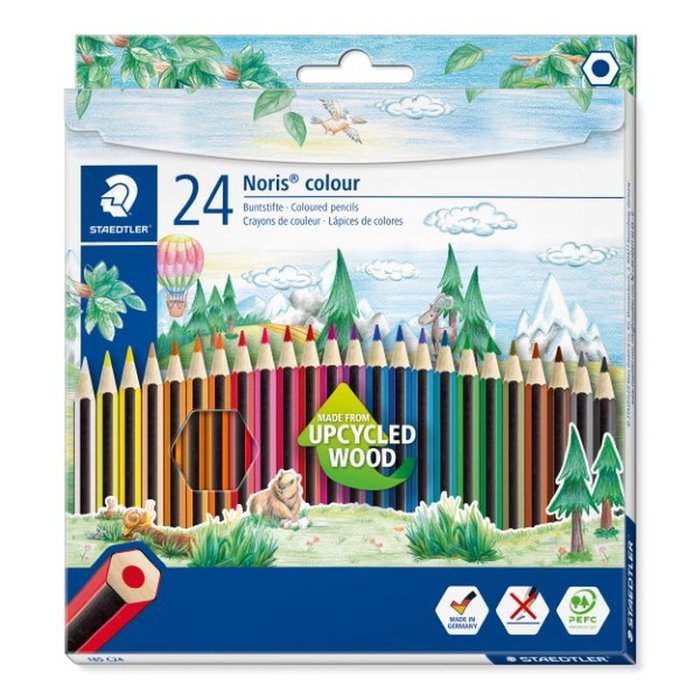 LAPIZ NORIS COLOUR 185 24 COLORES SURTIDOS | 5 UNIDADES | (STAEDTLER)
